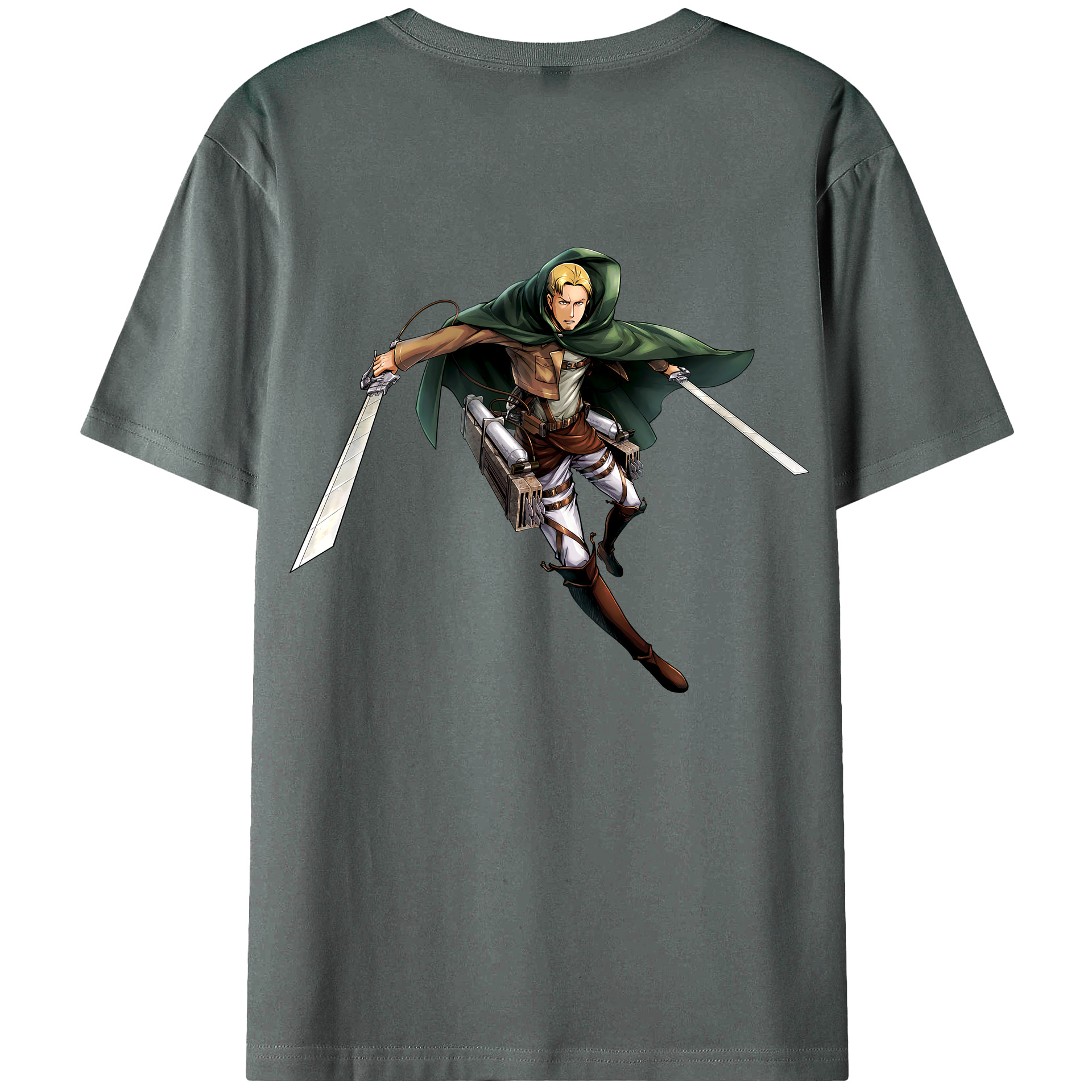 （画像用） 進撃の巨人 Attack on Titan 綿100％ メンズ半袖Tシャツ（バックプリント） 通気性